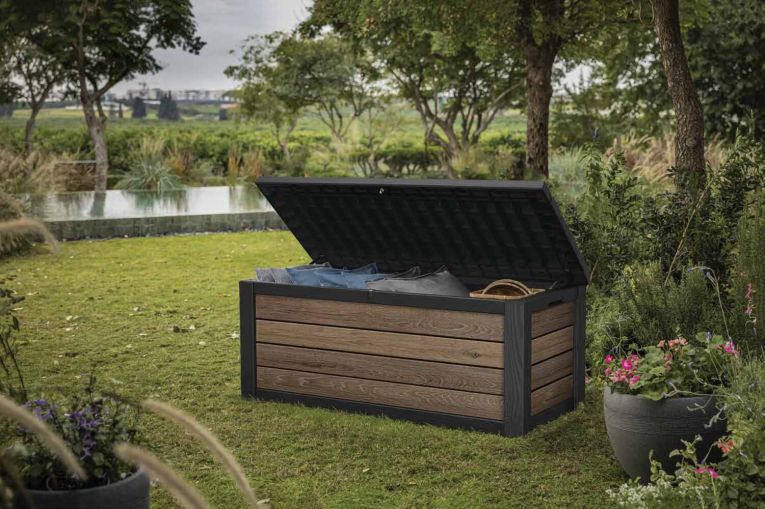 Cassapanca outdoor 151x72x70h cm effetto legno - Brantford