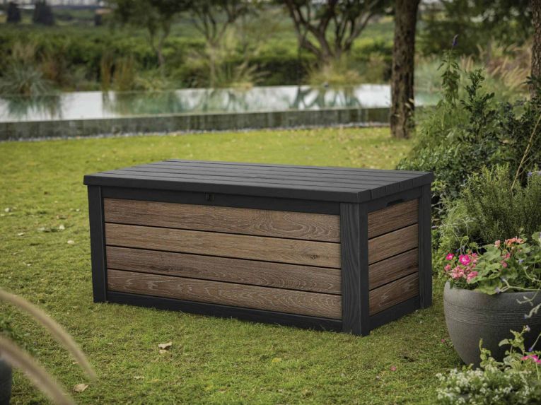 Cassapanca outdoor 151x72x70h cm effetto legno - Brantford