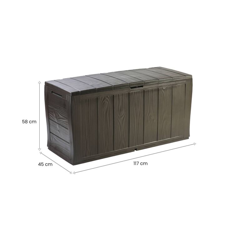 Cassapanca outdoor Airdrie, 117x45 h58 cm, Marrone