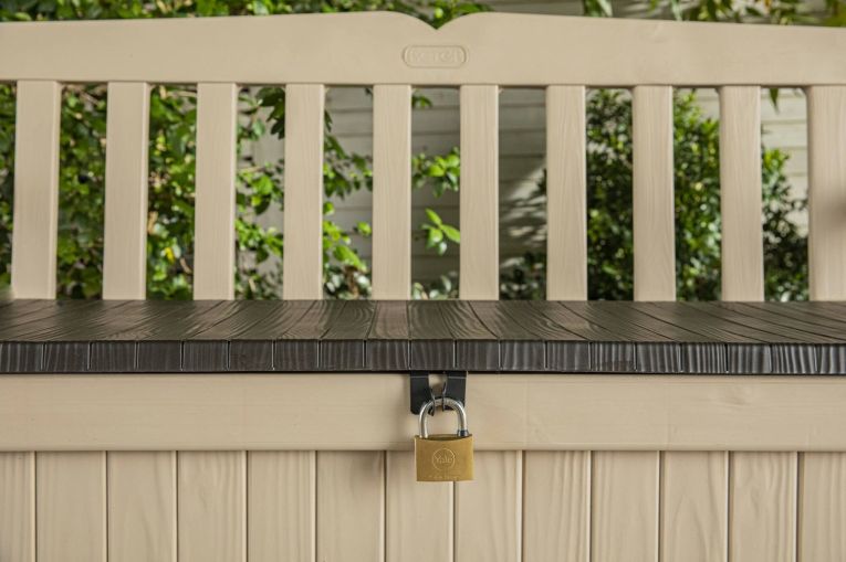 Cassapanca outdoor Chestermere, 140x60 h84 cm, Beige e Marrone