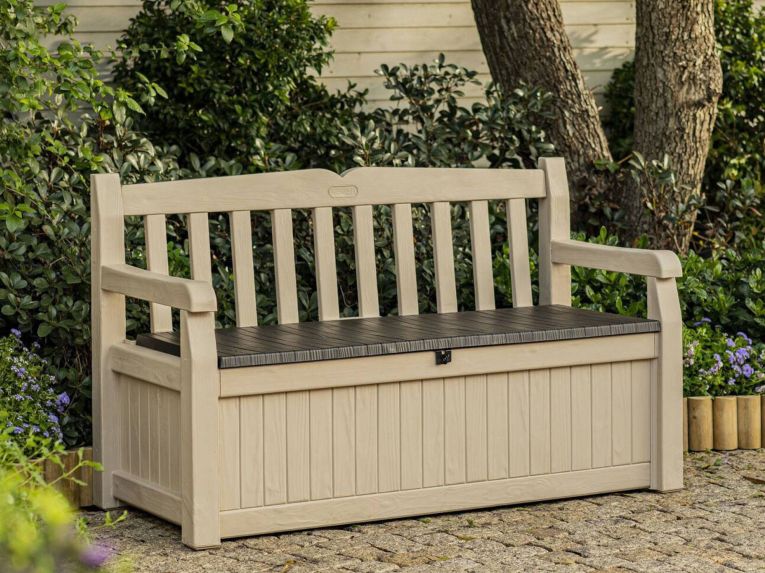 Cassapanca outdoor Chestermere, 140x60 h84 cm, Beige e Marrone
