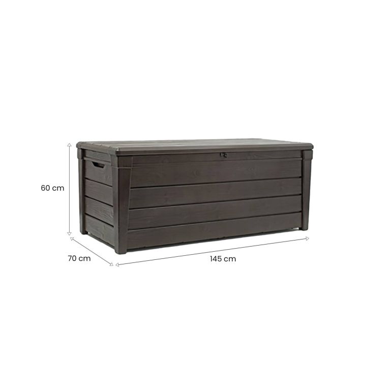 Cassapanca outdoor impermeabile 145x69x60h cm marrone - Wawa