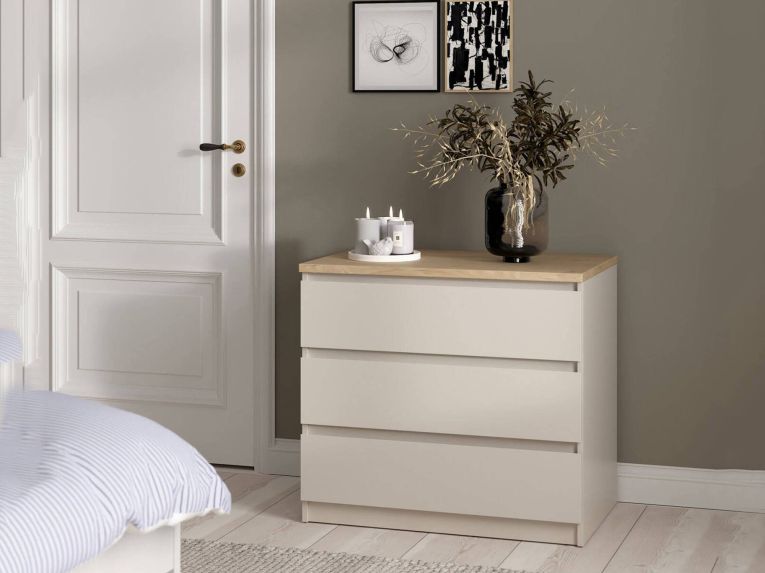 Cassettiera 3 cassetti beige 77x70h cm - Vistara