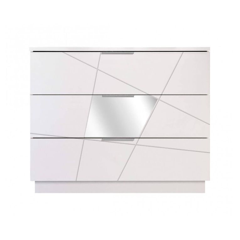 Cassettiera 3 cassetti bianca 104x85h cm - Nilam