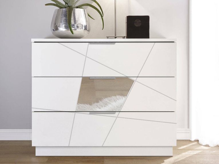 Cassettiera 3 cassetti bianca 104x85h cm - Nilam