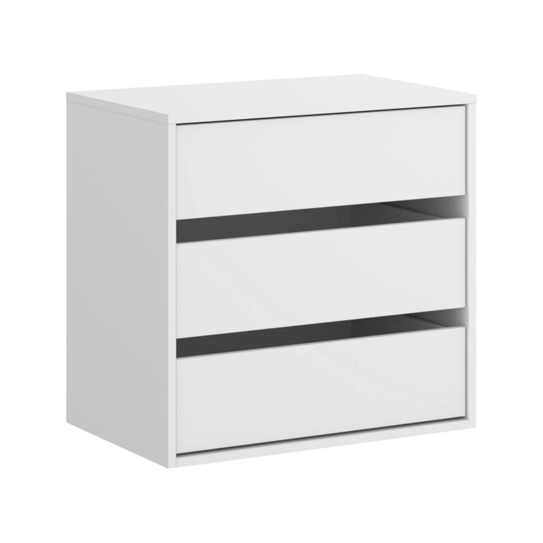 Cassettiera 3 cassetti bianca 60x60h cm - Ackerman