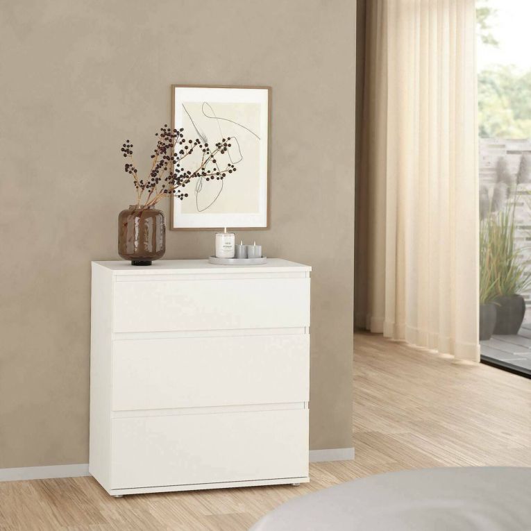 Cassettiera 3 cassetti bianca 76x83h cm - Aski