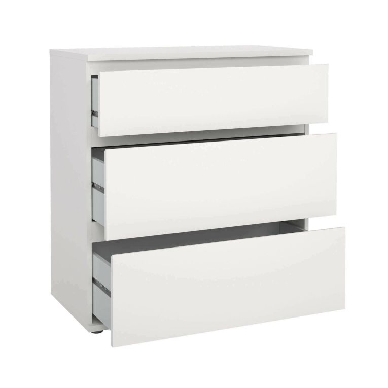 Cassettiera 3 cassetti bianca 76x83h cm - Aski