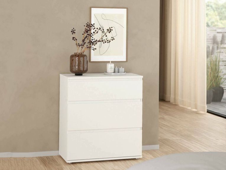 Cassettiera 3 cassetti bianca 76x83h cm - Aski