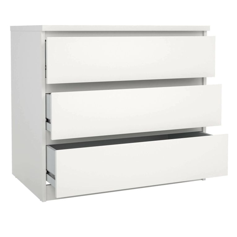 Cassettiera 3 cassetti bianca 77x70h cm - Artic
