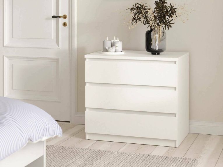Cassettiera 3 cassetti bianca 77x70h cm - Artic