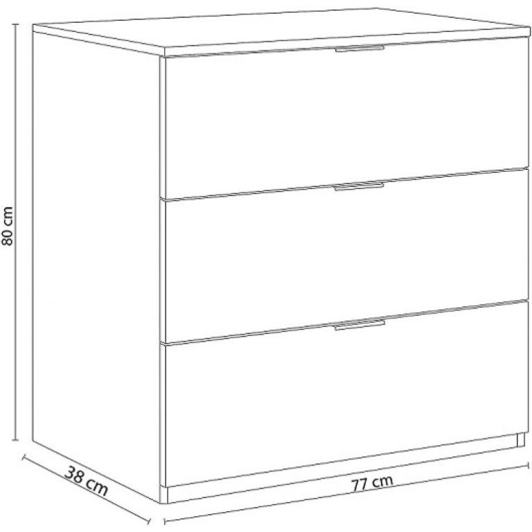 Cassettiera 3 cassetti bianca 77x80h cm - Rea