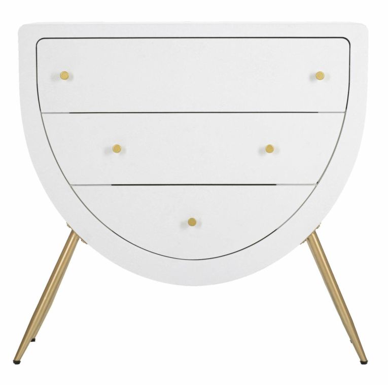 Cassettiera 3 cassetti bianca e oro 80x79h cm - Rouge