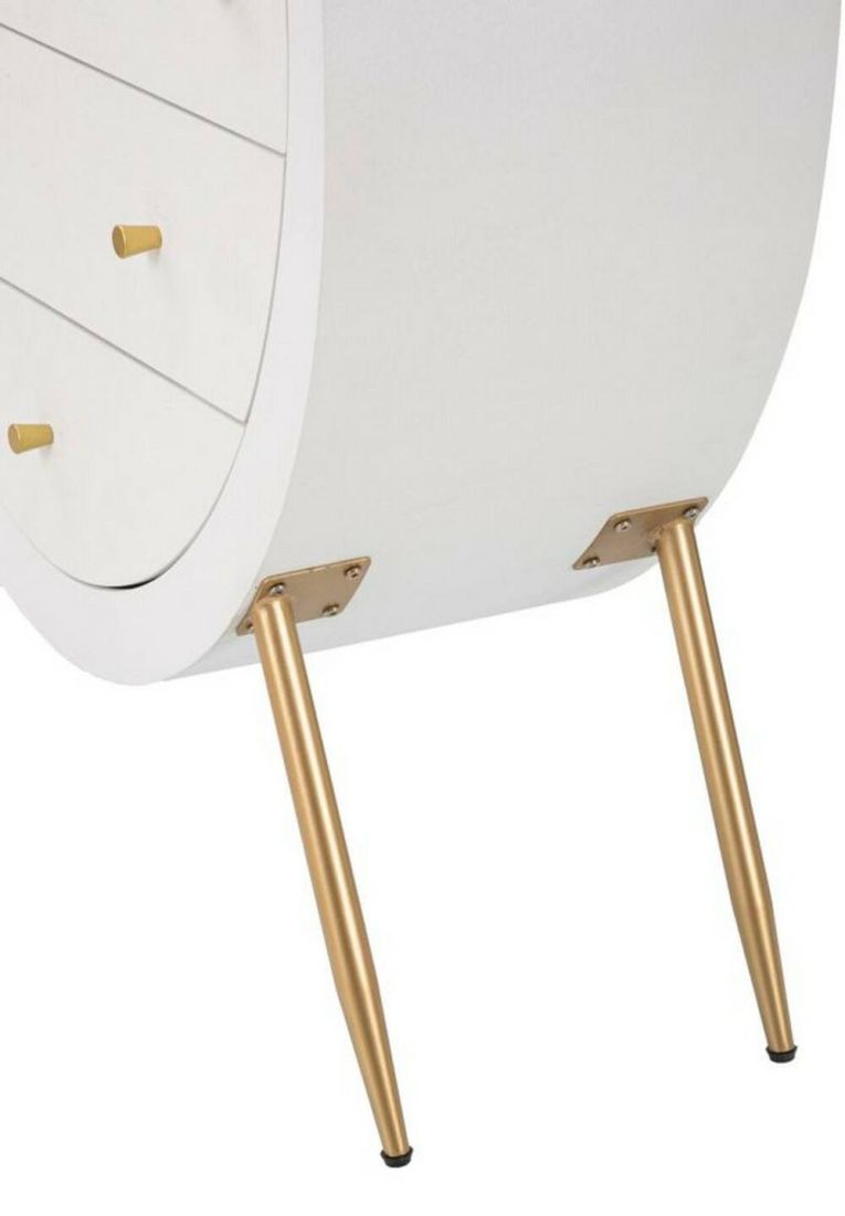 Cassettiera 3 cassetti bianca e oro 80x79h cm - Rouge