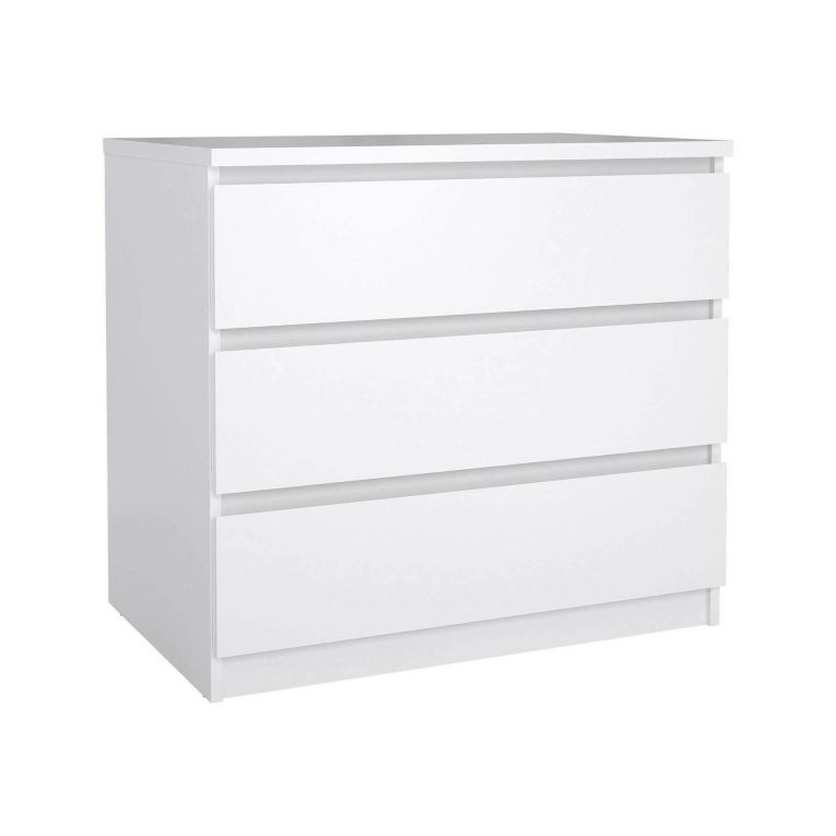 Cassettiera 3 cassetti bianca lucida 77x68h cm - Kajiki