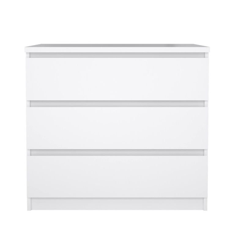 Cassettiera 3 cassetti bianca lucida 77x68h cm - Kajiki