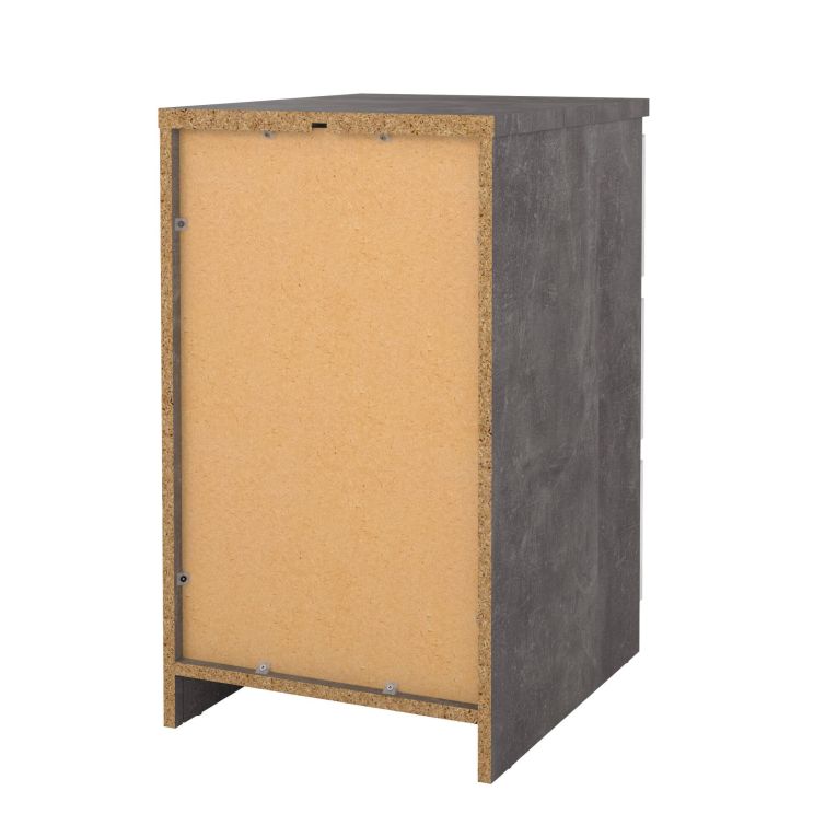 Cassettiera 3 cassetti cemento e bianca lucida 50x70h cm - Accudino