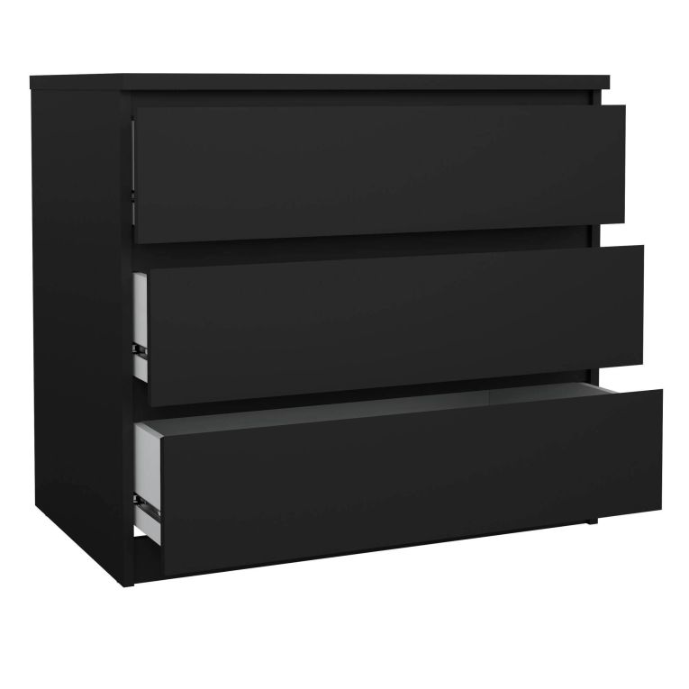 Cassettiera 3 cassetti nera 77x70h cm - Artic