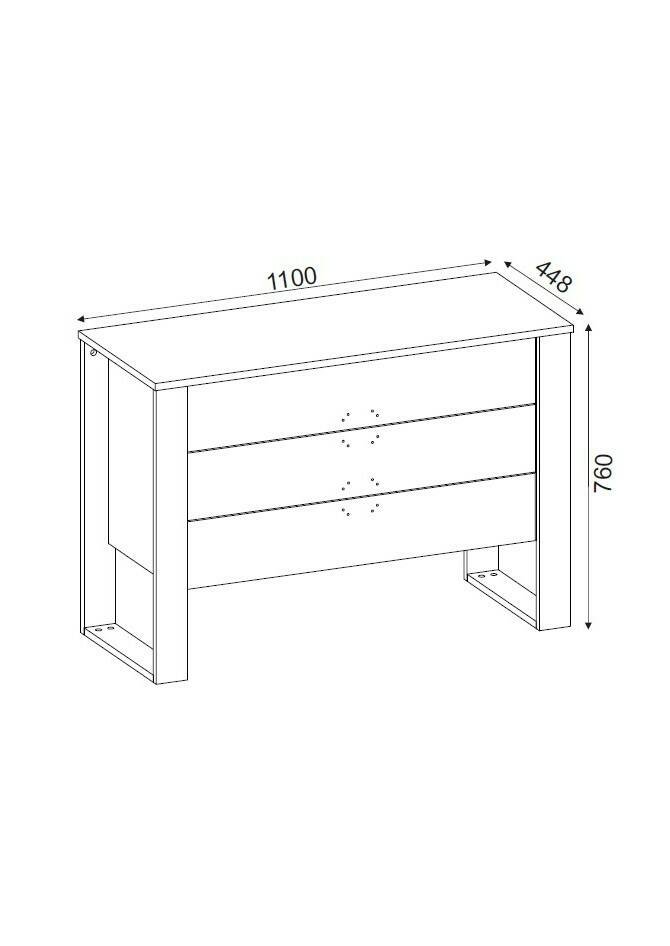 Cassettiera 3 cassetti noce e antracite 110x76h cm - Jova