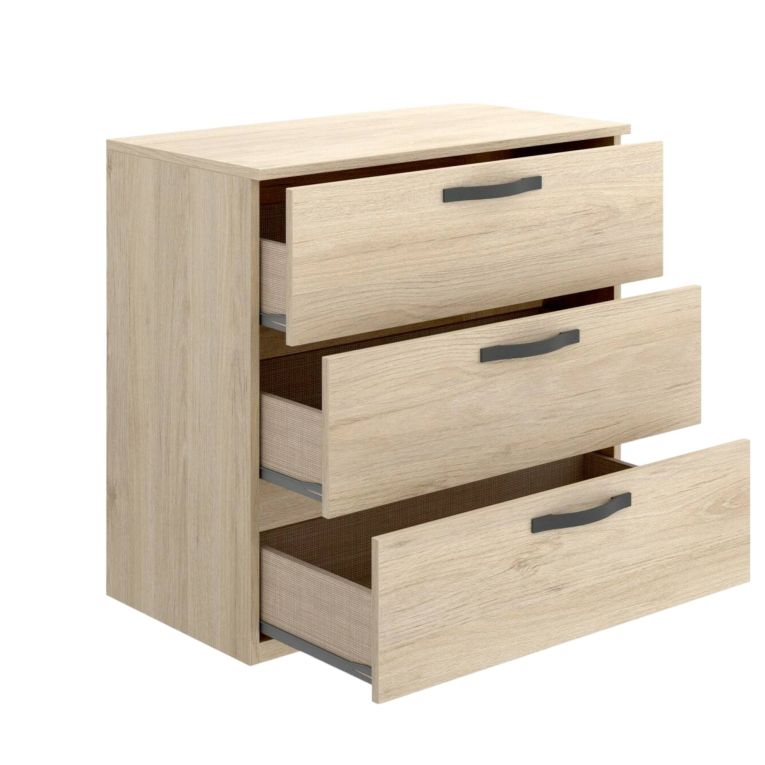 Cassettiera 3 cassetti rovere 70x72h cm - Alic