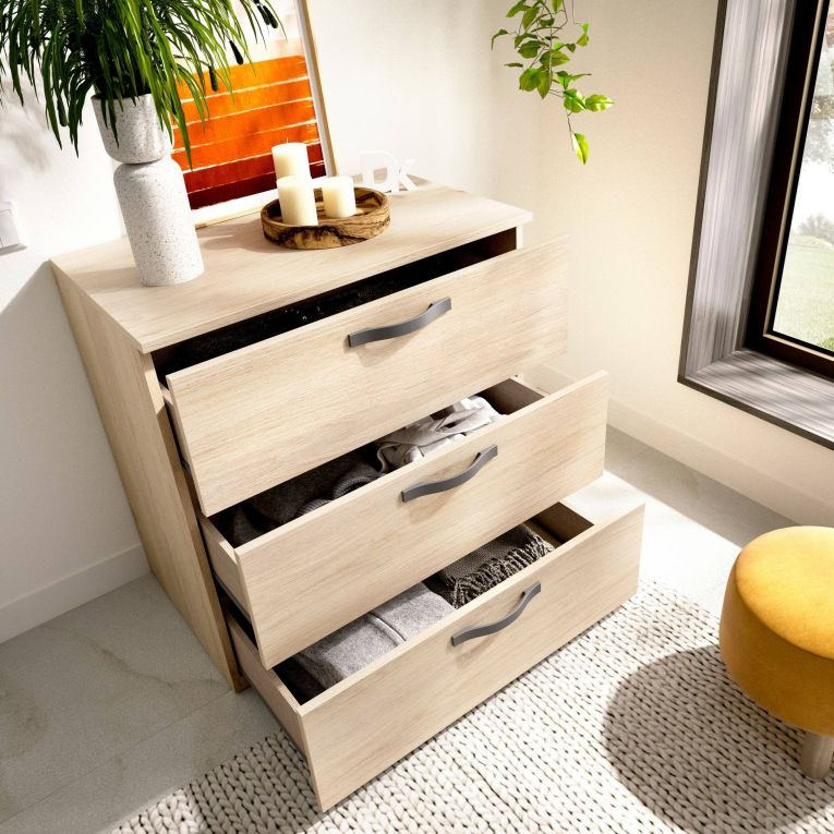 Cassettiera 3 cassetti rovere 70x72h cm - Alic
