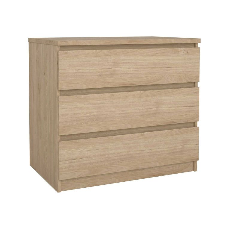 Cassettiera 3 cassetti rovere 77x68h cm - Kajiki