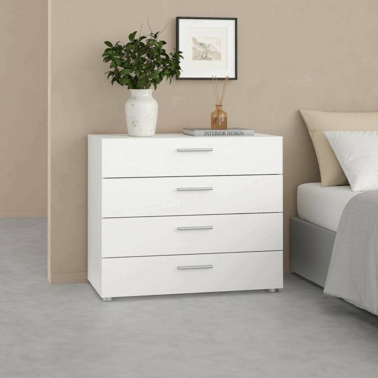 Cassettiera 4 cassetti bianca 80x68h cm - Arwen