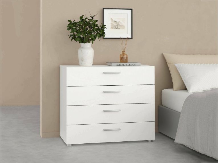 Cassettiera 4 cassetti bianca 80x68h cm - Arwen