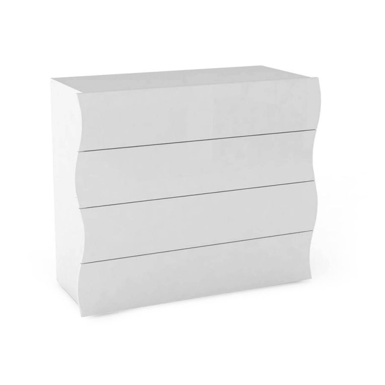 Cassettiera 4 cassetti bianca lucida 98x81h cm - Hecate