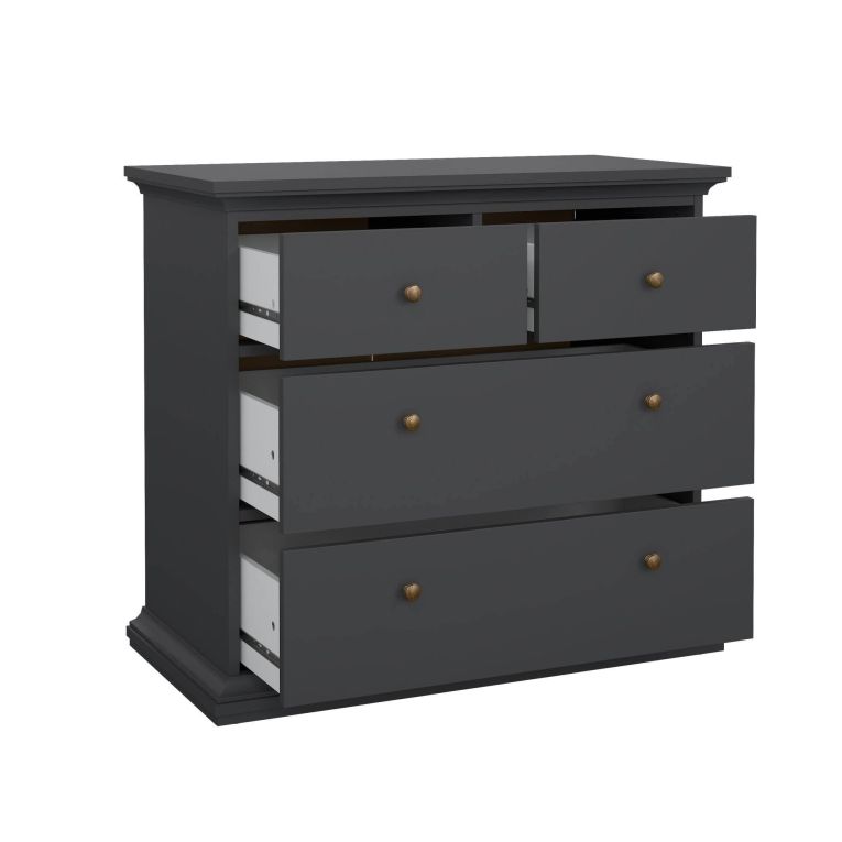 Cassettiera 4 cassetti grigia 96x86h cm - Arika