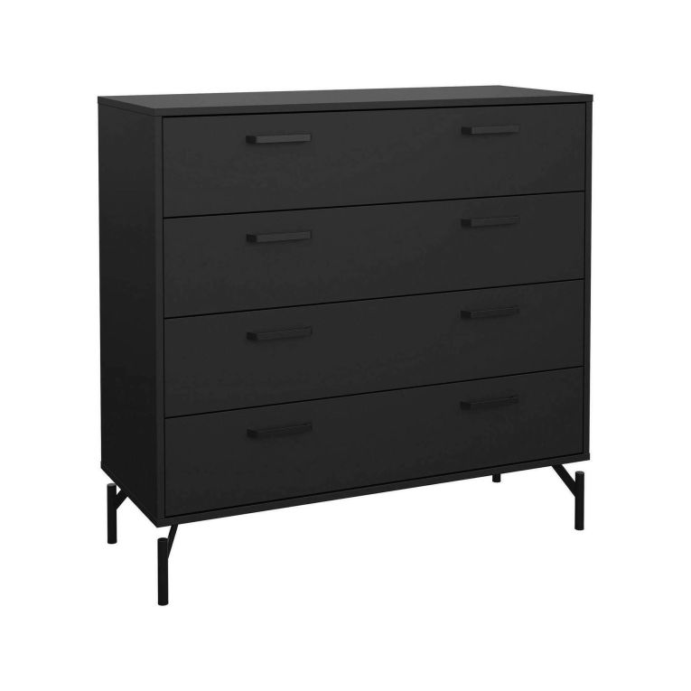 Cassettiera 4 cassetti nera 98x95h cm - Puglia