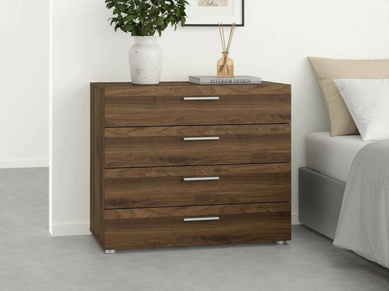 Cassettiera 4 cassetti noce 80x68h cm - Arwen