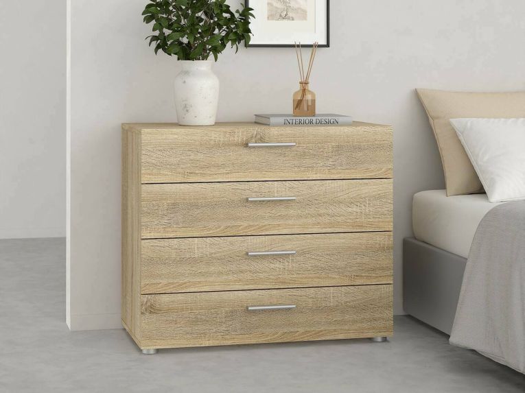 Cassettiera 4 cassetti quercia 80x68h cm - Arwen