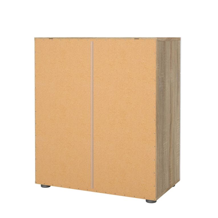 Cassettiera 4 cassetti quercia e bianca lucida 70x82h cm - Asam
