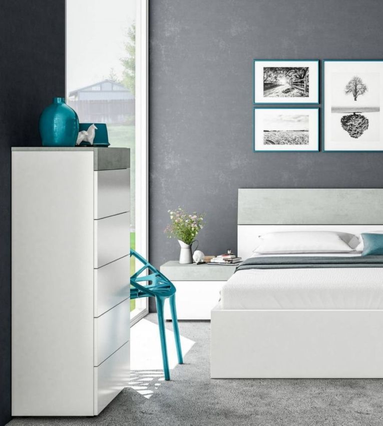 Cassettiera 5 cassetti bianca 61x118h cm - Armo