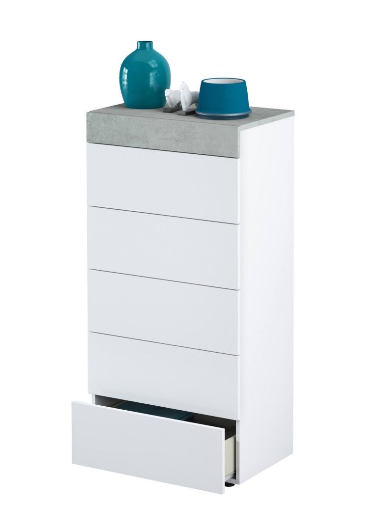Cassettiera 5 cassetti bianca 61x118h cm - Armo