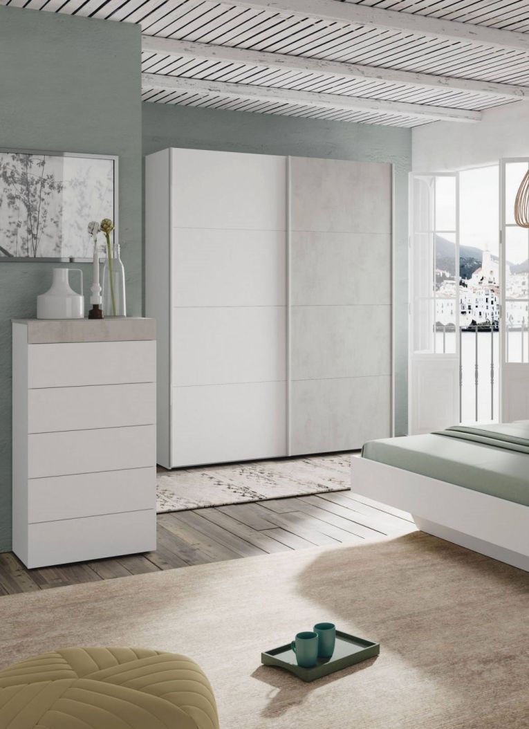 Cassettiera 5 cassetti bianca 61x118h cm - Armo