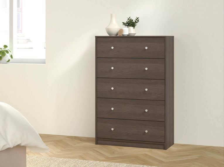 Cassettiera 5 cassetti noce 72x108h cm - Contessa