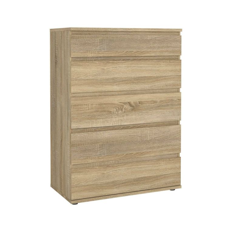 Cassettiera 5 cassetti quercia 76x106h cm - Arriba