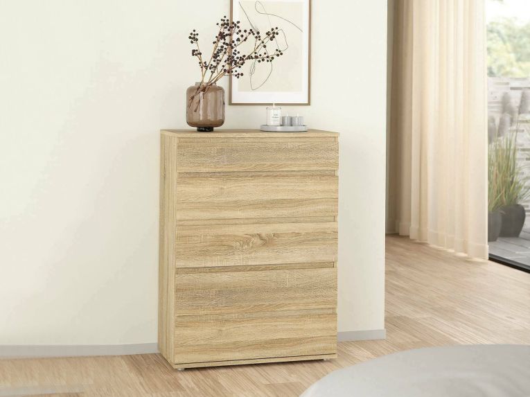 Cassettiera 5 cassetti quercia 76x106h cm - Arriba