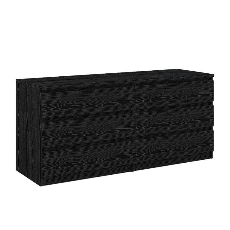 Cassettiera 6 Cassetti Apertura Scorrevole 153.6x50x70.1h cm, Chiusura Scorrevole