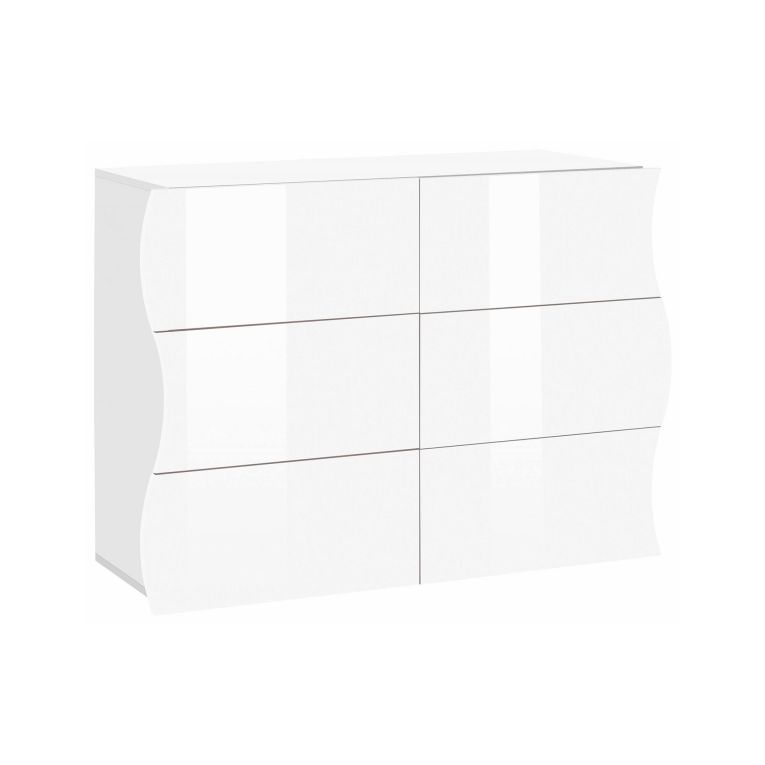 Cassettiera 6 cassetti bianca lucida 111x82h cm - Aton