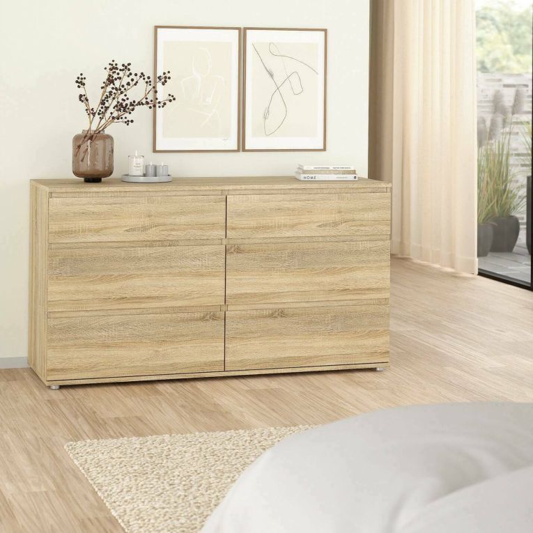 Cassettiera 6 cassetti quercia 153x83h cm - Albacore