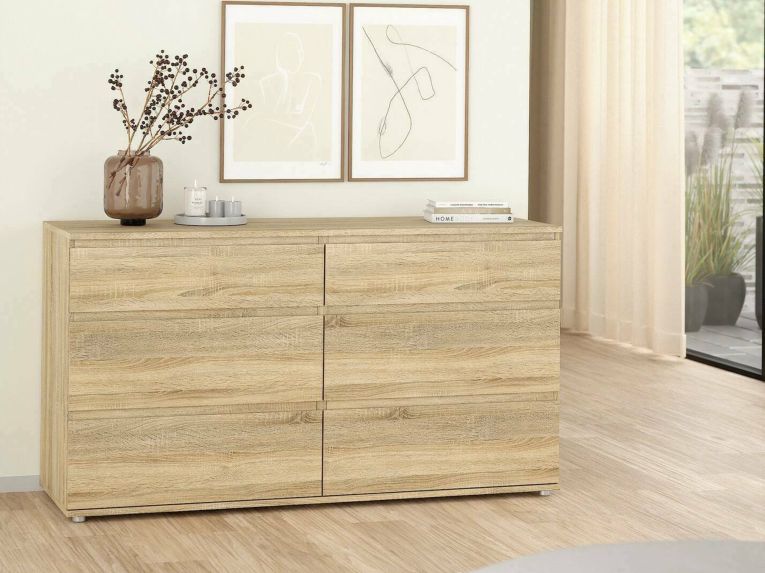 Cassettiera 6 cassetti quercia 153x83h cm - Albacore
