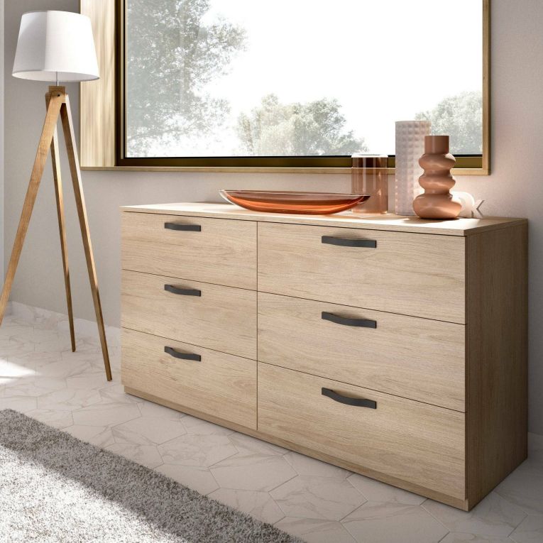 Cassettiera 6 cassetti rovere 140x72h cm - Arpel