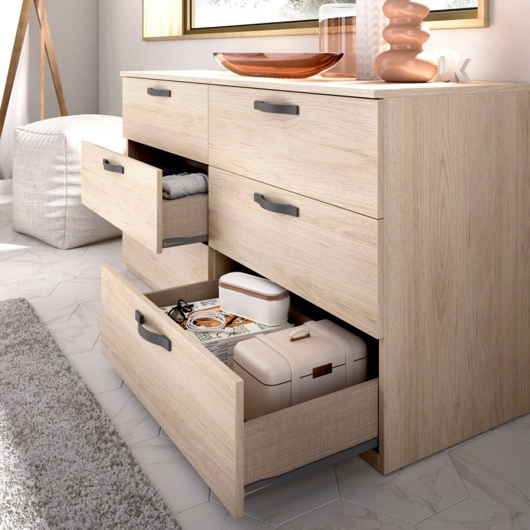 Cassettiera 6 cassetti rovere 140x72h cm - Arpel