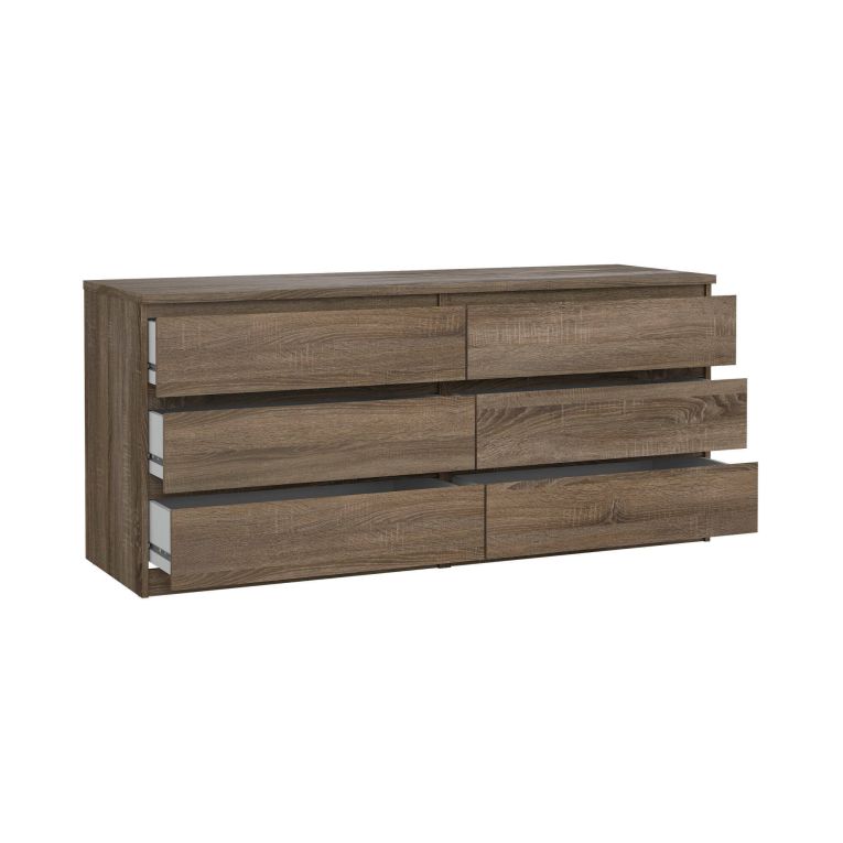 Cassettiera 6 cassetti rovere 153x70h cm - Aci