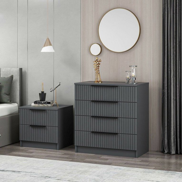 Cassettiera 7 cassetti antracite 72x77h cm - Vicente