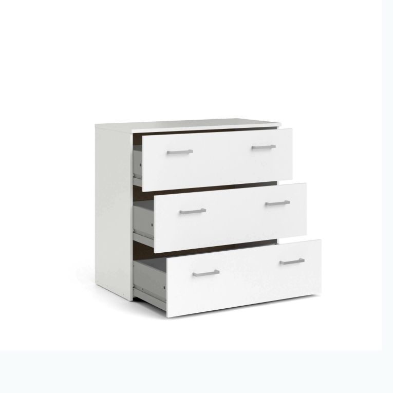 Cassettiera Addie, Settimino multiuso, Comò camera da letto, Mobile con cassetti, 74x36 h70 cm, Bianco