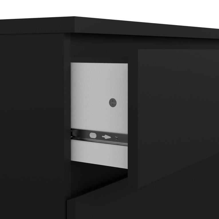 Cassettiera Aglae, Settimino multiuso, Comò camera da letto, Mobile con cassetti, 50x77 h70 cm, Nero